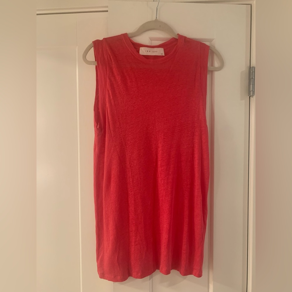 IRO Jeans linen tank/sleeveless tunic. Hot Pink.
